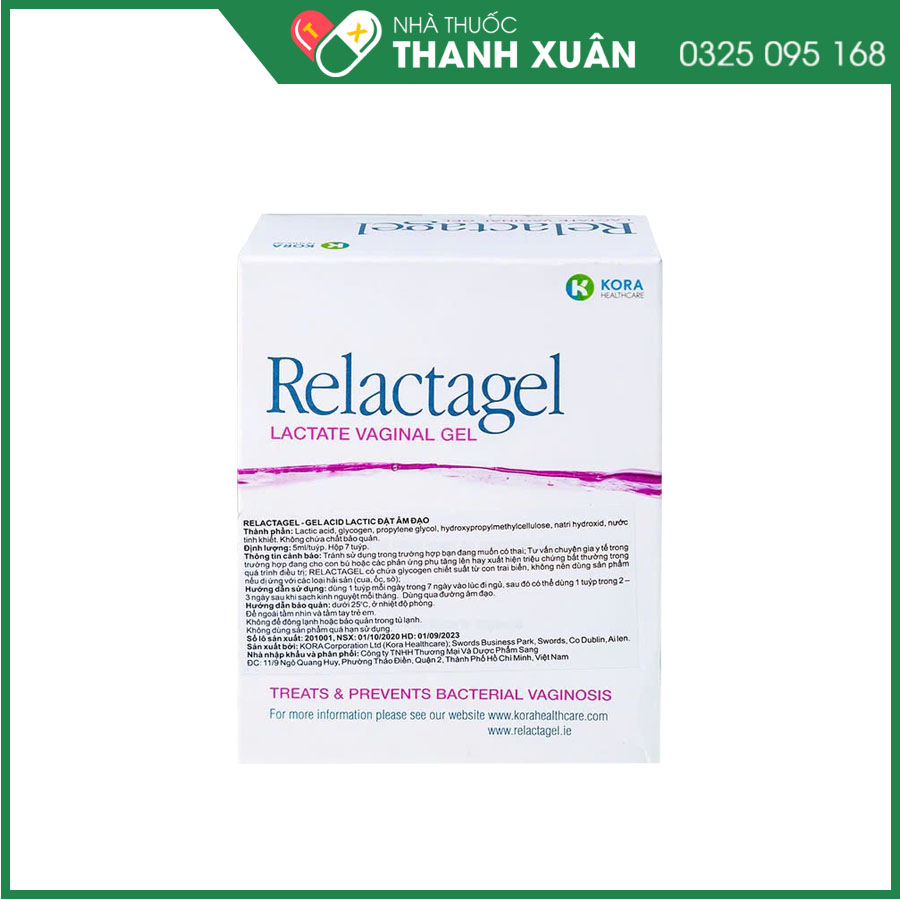 Relactagel hỗ trợ điều trị và ngăn ngừa viêm nhiễm, bổ sung lợi khuẩn âm đạo